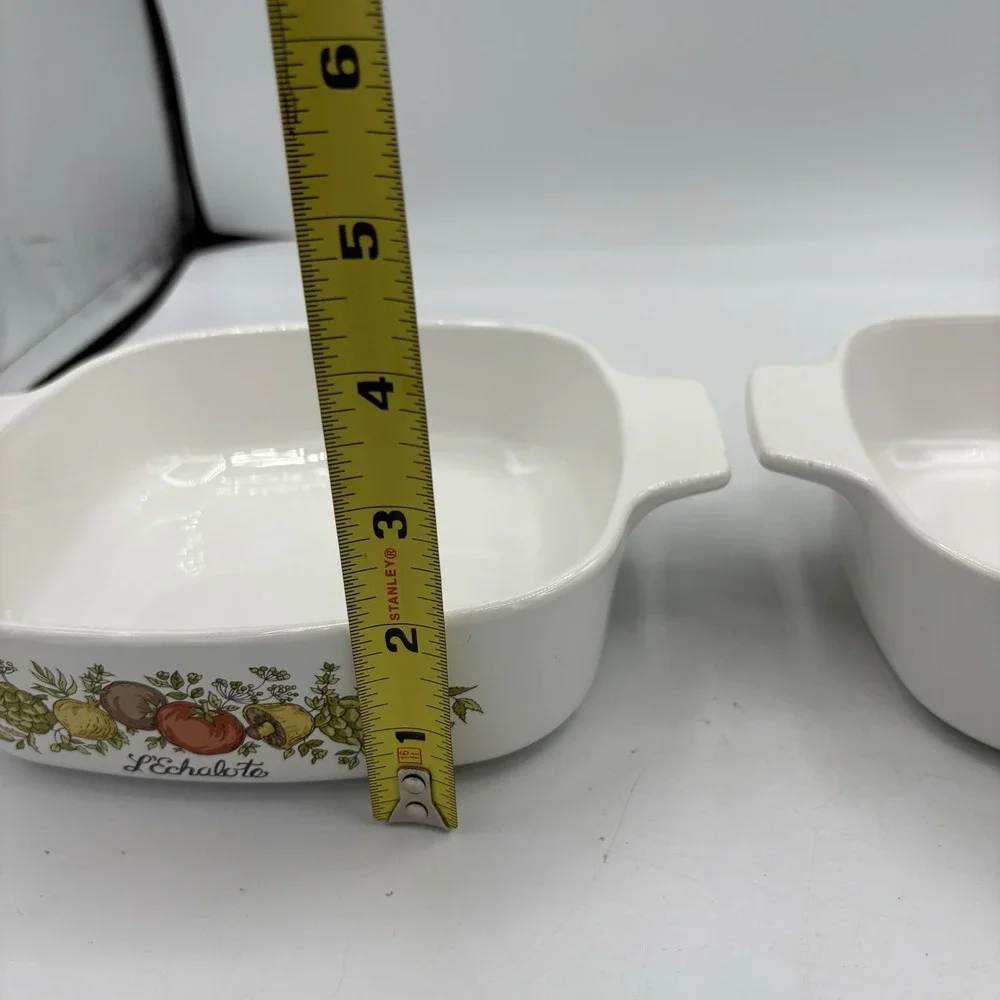 Vintage Corning Ware A-1-B Casserole Dish 1 Quart Spice Of Life L'Echalote Lot 2